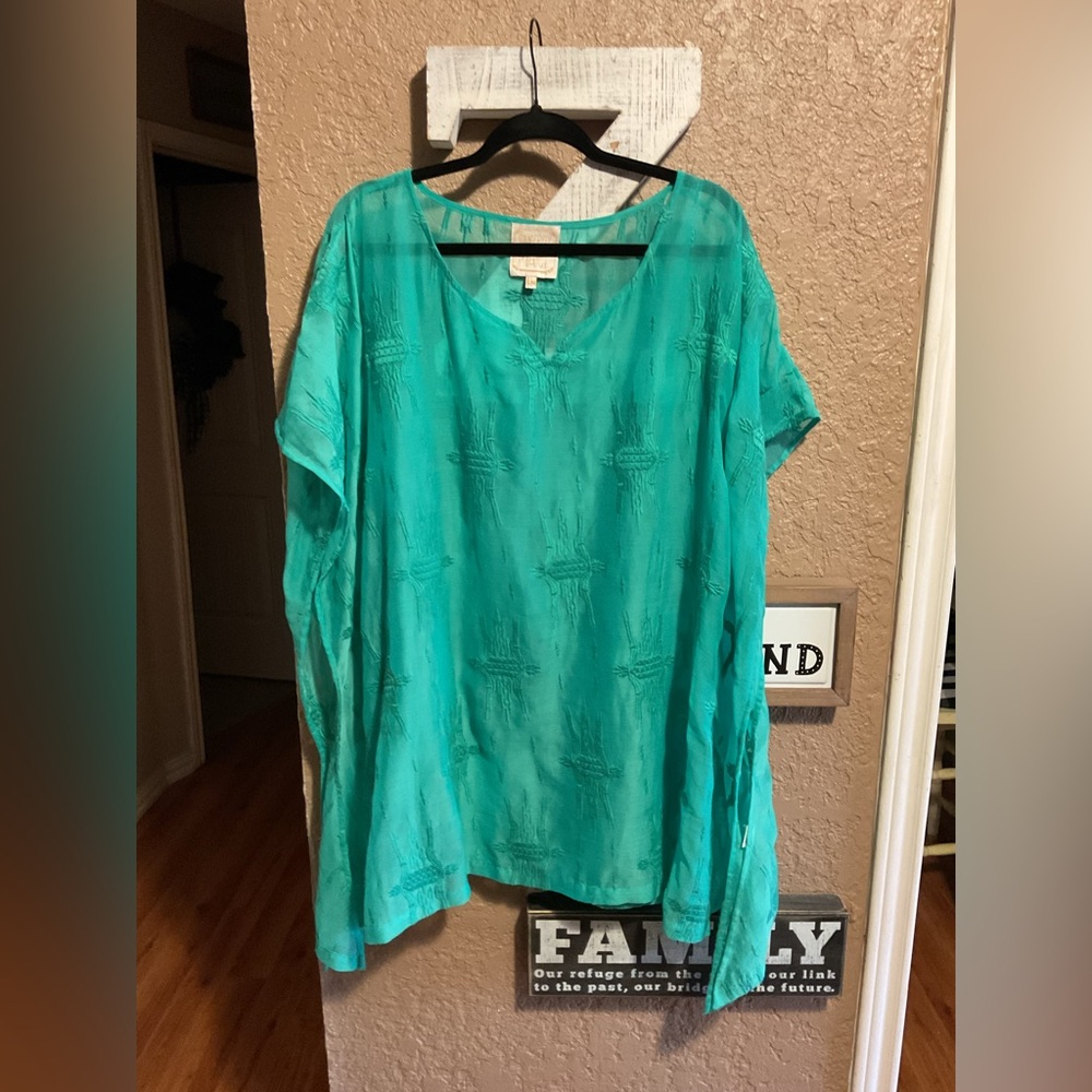Sincerely Mary Green Poncho Style Cover Up Top Women’s Size S/M